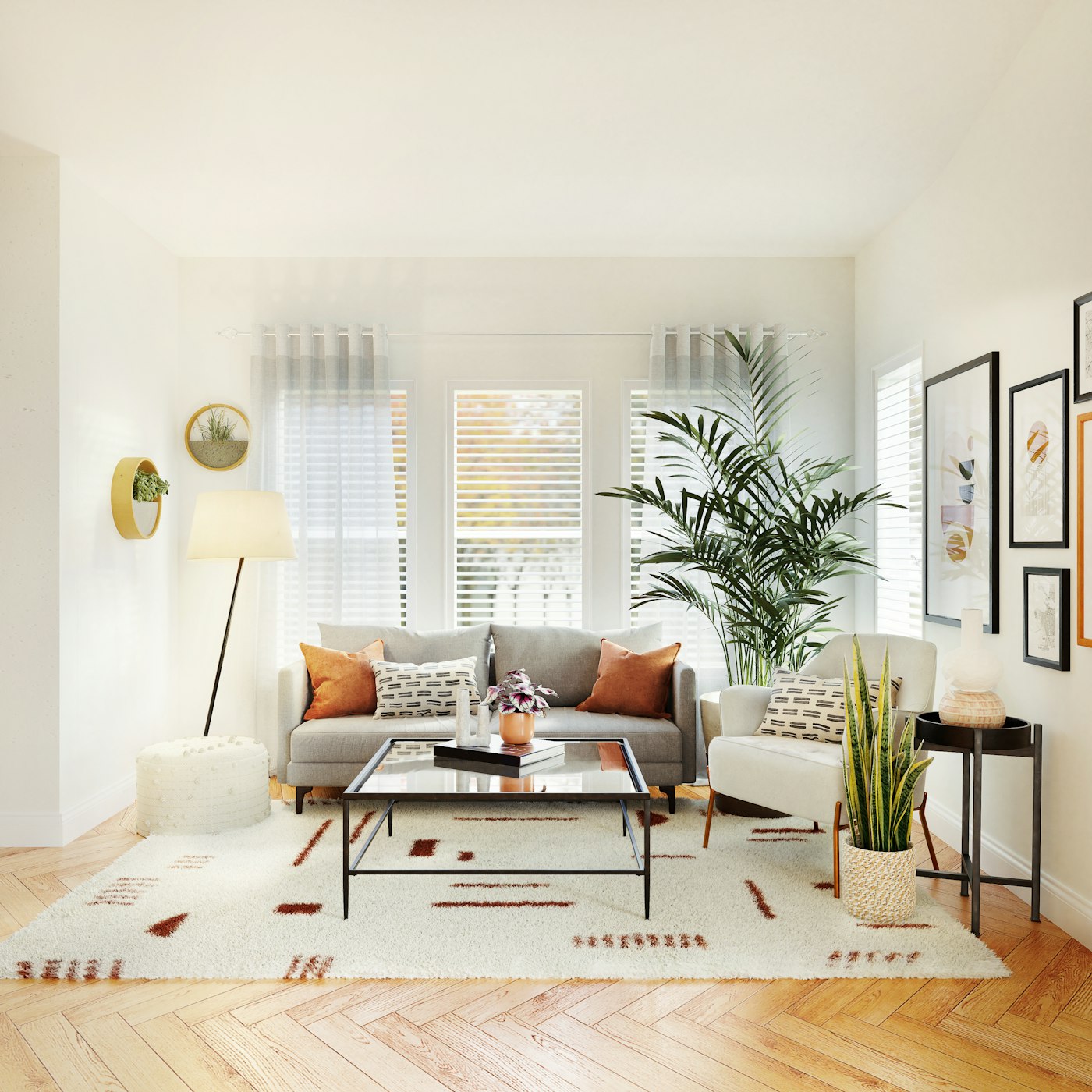 Détail canapé et lampadaire Argile
